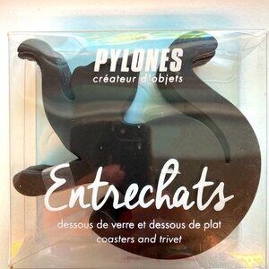 PYLONES COASTERS TRIVET Cats Interlocking  NWT